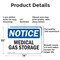 Signmission Medical Gas Storage OSHA Notice Sign, Aluminum, 14in W x 10in L, 2PK OS-2PACK-NS-A-1014-L-14182 - alternate 2